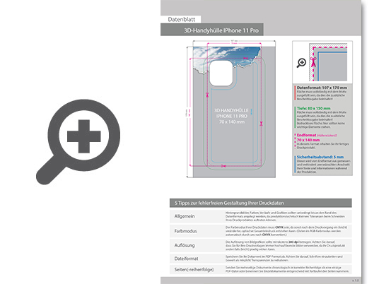 Product Bild standard-handyh__lle_f__r_iphone_11_pro__4_0-farbig_einseitig_bedruckt